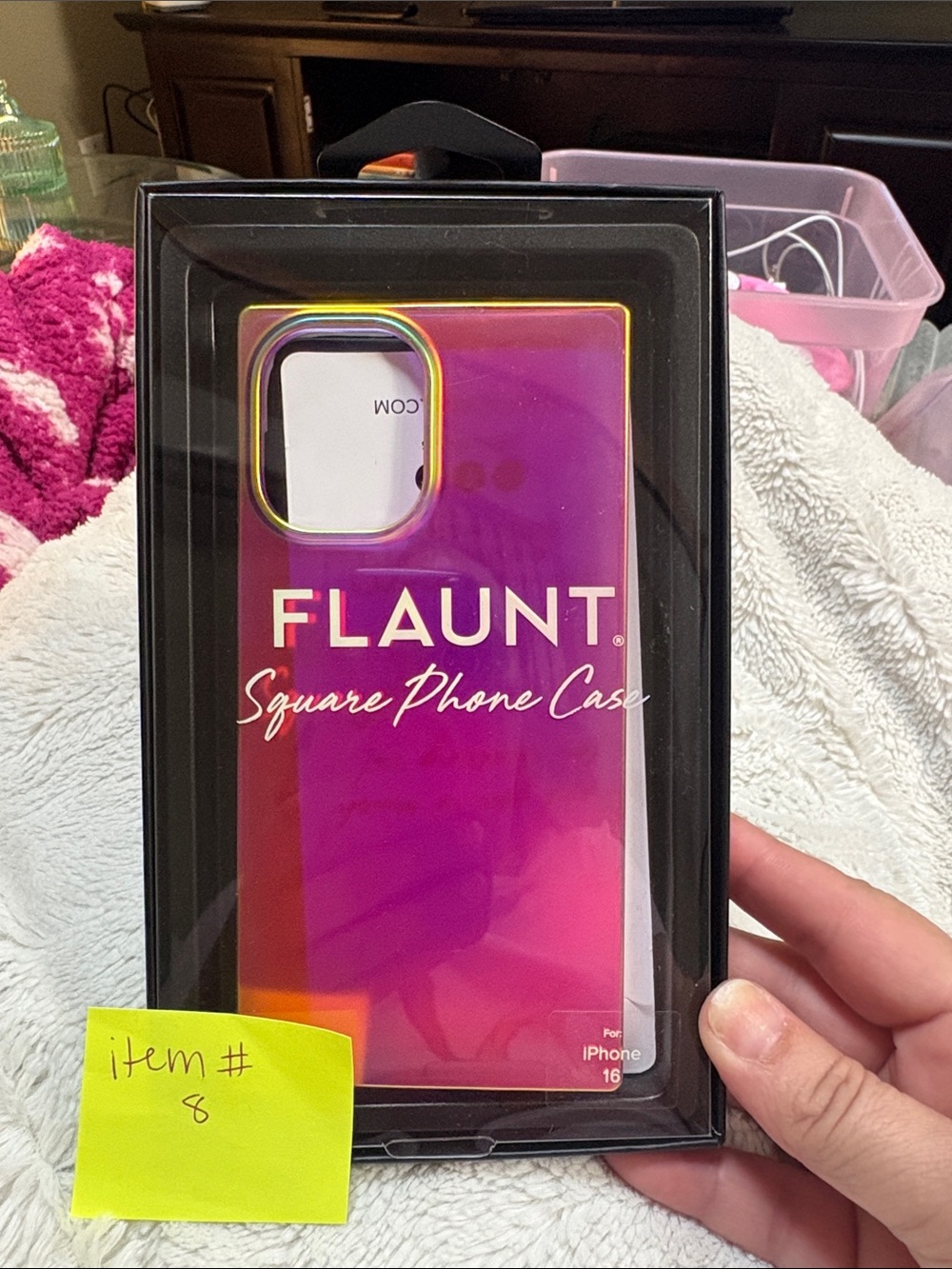 FLAUNT Square Phone Case for iPhone 16 — Pink Gradient